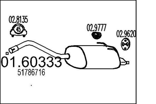 Bakre eksospotte MTS 01.60333