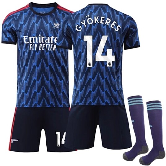 25 26 Arsenal Bortedrakt Barn Voksen Fotballtrøye Nr. 14 Gyökeres