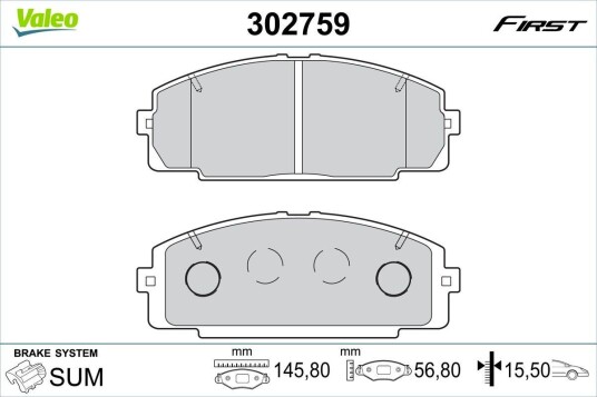 Bremseklosser VALEO 302759