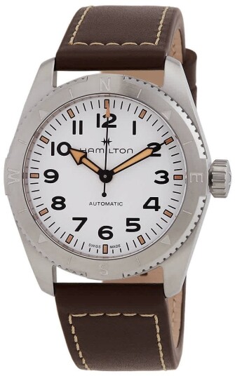 Hamilton Herreklokke H70225510 Khaki Field Hvit/Lær Ø37 mm