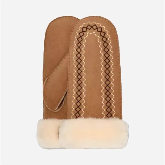 W Atherson Embroider Mittens Chestnut W Atherson Embroider Mittens Chestnut