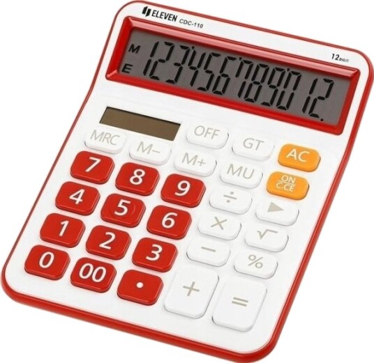 Eleven Eleven Eleven Kontorkalkulator Hvit Med Røde Numeriske Taster Og Rød Ramme Cdc110whrd Eleven Eleven Eleven Kontorkalkulator Hvit Med Røde Numeriske Taster Og Rød Ramme Cdc110whrd