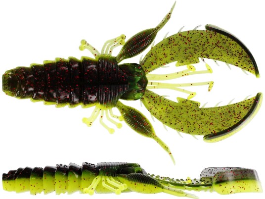 Westin CreCraw Creaturebait 10 cm Black/Chartreuse 4 pack