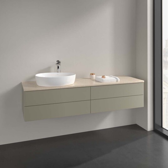 Villeroy & Boch Antao Servantskap med 4 skuffer 160x50x36 cm m/lys Steingrå/Crème
