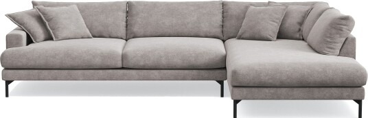 Menard Premium 5 seters høyrevendt L formet dyp sjeselongsofa i chenille Grå/Brun