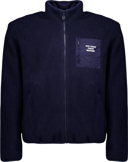 Drôle de Monsieur Slogan Sherpa Jacket Navy