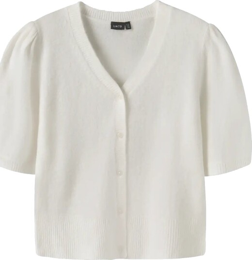 LMTD Nlflodet Ss Short S Knit V Cardigan   White   146 152
