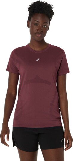 Asics Road Seamless Ss Top Burgundy XL