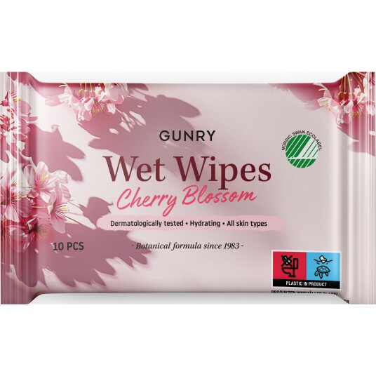Gunry Wet Wipes Cherry Blossom 10 stk Gunry Wet Wipes Cherry Blossom 10 stk