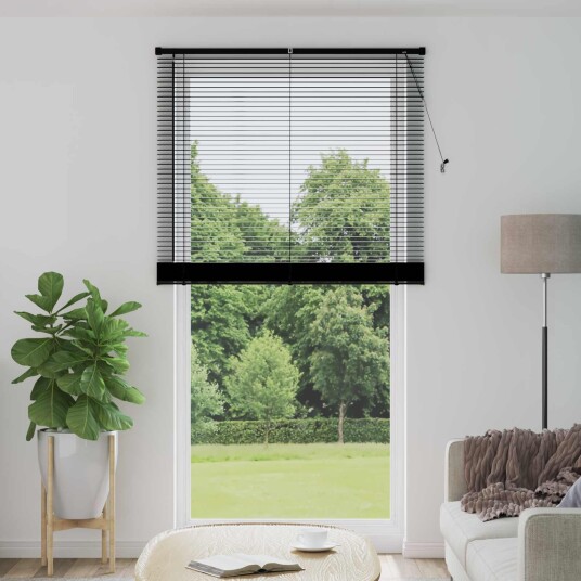 vidaXL Venetiansk persienne Svart 213 x 110 cm 25 mm PVC vidaXL Venetiansk persienne Svart 213 x 110 cm 25 mm PVC