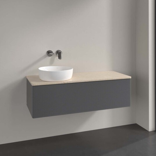 Villeroy & Boch Antao Servantskap med 1 skuff 120x50x36 cm m/lys Antrasitt/Crème