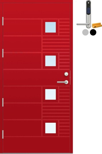 Ytterdør Bygg1 Fjell 14 Klarglass med Yale Entrus