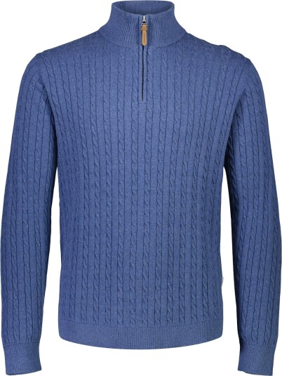 Lindbergh 1/2 Zip Cable Knit Blue XXL