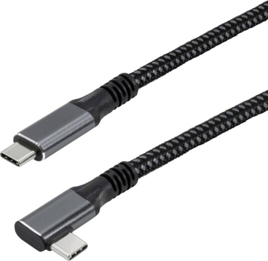 Maxtrack Usb-Kabel Usb 3.2 Gen2 Usb-C® Stik 3 M Sort Dobbeltsidet Stik Forgyldte Stik Vinklet 90 ° Til Venstre C531-3Wl