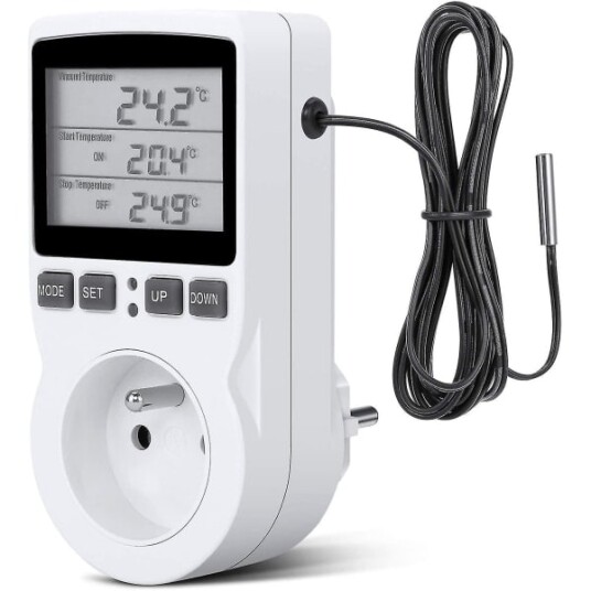 Digital/varme-kjøle termostat stikkontakt LCD termostat, 230v for drivhus termostater/glassbeholder termostater (stikkontakt) Digital/varme-kjøle termostat stikkontakt LCD termostat, 230v for drivhus termostater/glassbeholder termostater (stikkontakt)