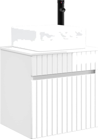 Vegghengt servantkommode Høgglans hvit 49 x 41 x 63 cm Vegghengt servantkommode Høgglans hvit 49 x 41 x 63 cm