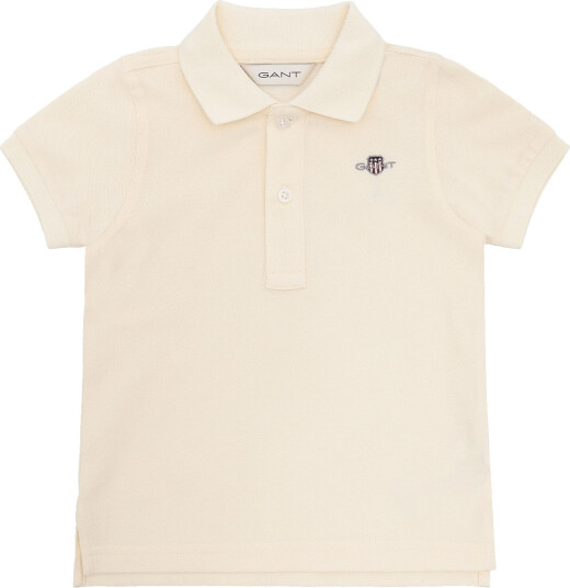Gant Kids Shield Pique Ss Polo Shirt Cream 80