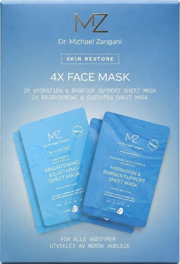 Dr. Michael Zangani 4PK Sheet Mask Hydration & Barrier Support Gift Se