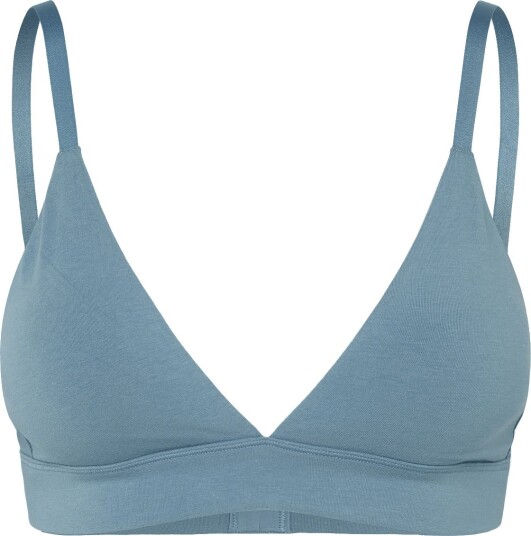 Organic Basics Core Triangle Bralette   STEEL BLUE   S