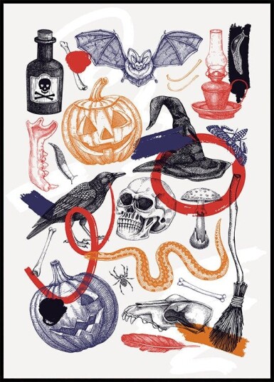 Halloween Collage Art Poster Plakat / 100x150cm