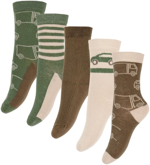 Minymo Sock W. Pattern (5-Pack) - Multi/patterned - 27\30 Minymo Sock W. Pattern (5-Pack) - Multi/patterned - 27\30