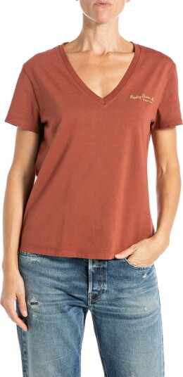 Replay Over Jersey T Shirt Brown XS