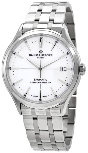 Baume & Mercier Herreklokke M0A10505 Clifton Hvit/Stål Ø40 mm