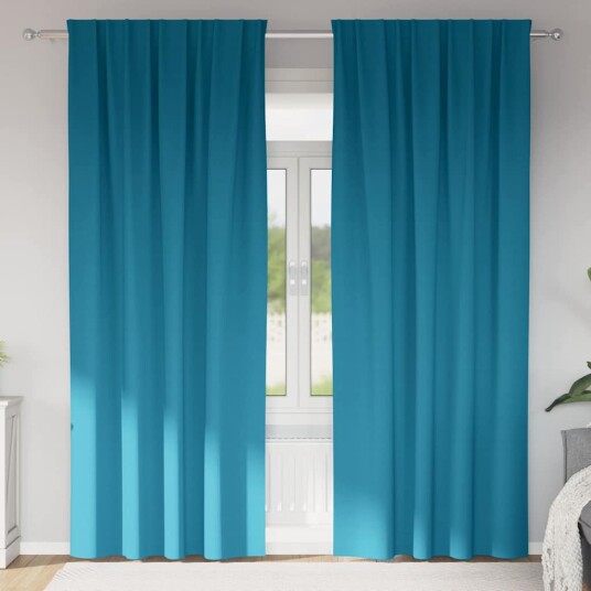  Gardiner med gardiner 2 pcs Turkis Polyester