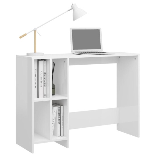 vidaXL Laptopbord høyglans hvit 102,5x35x75 cm sponplater