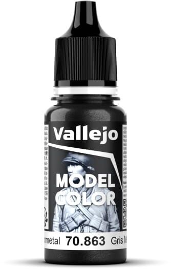 Vallejo 70.863 Gunmetal Akrylmaling 17 ml for Modellbygging Vallejo 70.863 Gunmetal Akrylmaling 17 ml for Modellbygging