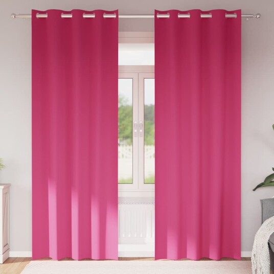 Gardiner med gardiner 2 pcs Lys rosa Polyester
