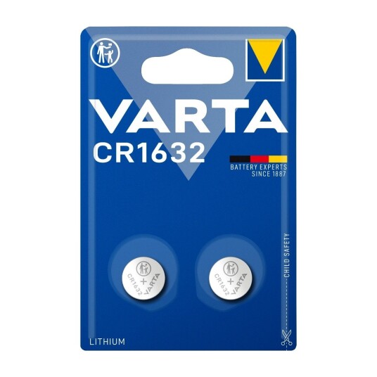 VARTA CR1632 BLI KNAPPCELLEBATTERIER, 2 STK