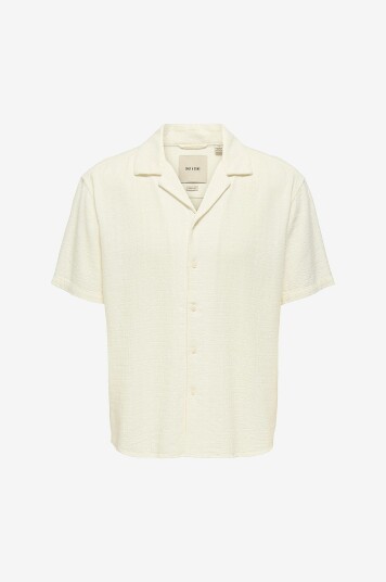 Only & Sons Skjorte onsLatham Reg Resort Lin Struc 0257 Hvit