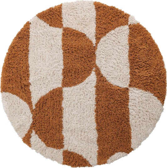 Rundt teppe Kalymnos Natural Cotton Shaggy offwhite/okergul Størrelse: Ø 200 cm Rundt teppe Kalymnos Natural Cotton Shaggy offwhite/okergul Størrelse: Ø 200 cm