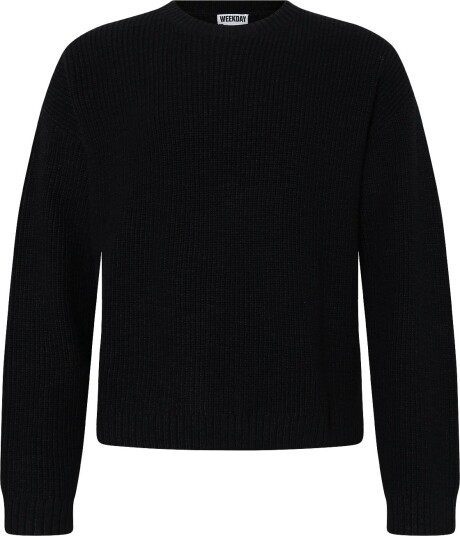Weekday Relaxed Cotton Jumper BLACK S Weekday Relaxed Cotton Jumper BLACK S