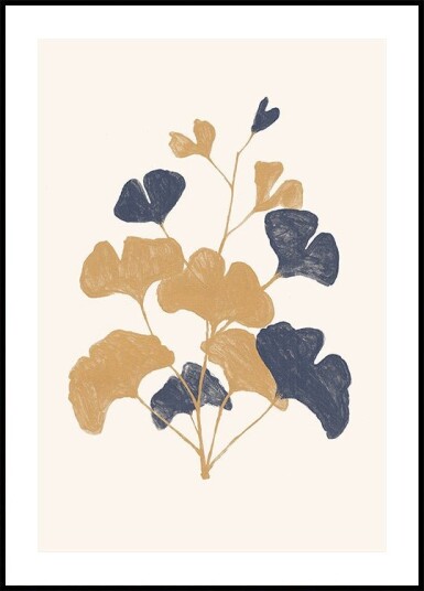 Golden Ginko Plakat / 70x100cm