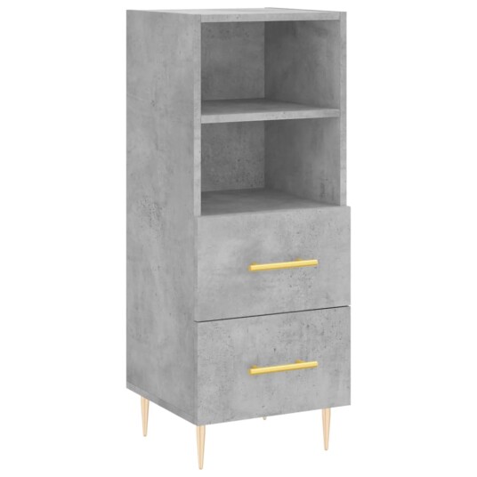 vidaXL Highboard betonggrå 34,5x34x180 cm konstruert tre 8720845487157