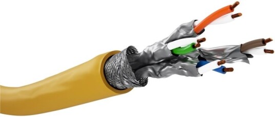 Goobay CAT 8.1 S/FTP Installationskabel 50 m Halogenfri Gul