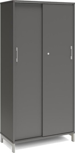 Kontorskab Dna, 800X1660 Mm, Antracit/Alugrå, Skydedør 4A4 Kontorskab Dna, 800X1660 Mm, Antracit/Alugrå, Skydedør 4A4