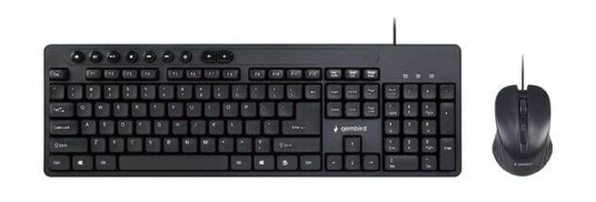 Gembird KBS-UM-04 - keyboard and mouse set - US - black - Tastatur & Mussett - Amerikansk Engelsk - Svart Gembird KBS-UM-04 - keyboard and mouse set - US - black - Tastatur & Mussett - Amerikansk Engelsk - Svart