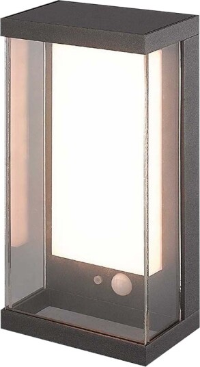 V Tac 1W Solara vegglampe med sensor IP65 3000K mørkegrå solcelle bevegelsessensor utendørs Kulør : Varm V Tac 1W Solara vegglampe med sensor IP65 3000K mørkegrå solcelle bevegelsessensor utendørs Kulør : Varm