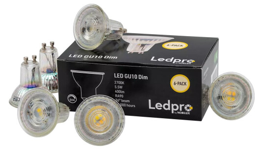 Ledpro GU10 LED-pære 2700K, 6-pakning Ledpro GU10 LED-pære 2700K, 6-pakning