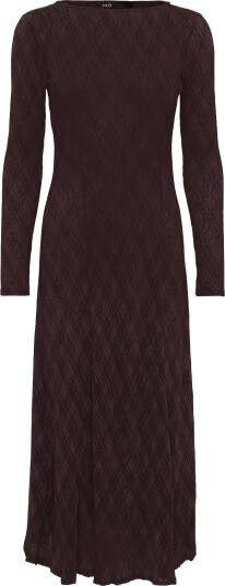 Mango Long Sleeved Checked Dress BROWN XS