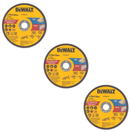 Dewalt Kappeskive 76 mm 3-pakk for Metall - Høyytelses Maskintilbehør