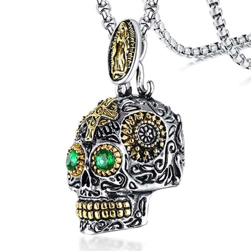 Skull halskjede med steiner Skull halskjede med steiner