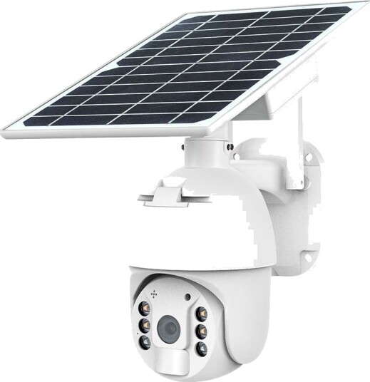 HD Smart 4G Solcelle PTZ kamera med PIR sensor Full HD 360° pan tilt hvit inkl. solcellepanel