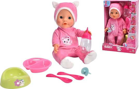 New Born Baby Dukke Med Kattedrakt 30 Cm New Born Baby Dukke Med Kattedrakt 30 Cm
