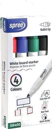 SPREE Whiteboard Marker box of 4 colors