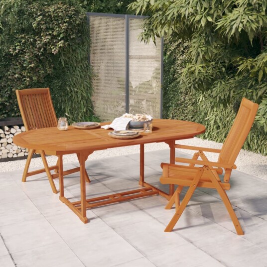 vidaXL Hagebord 200x100x75 cm heltre eukalyptus