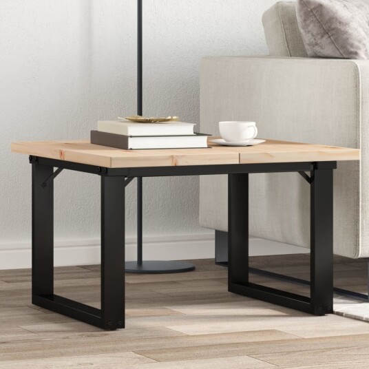 Salongbord O-ramme 60x60x40,5 cm heltre furu og støpejern 3282726